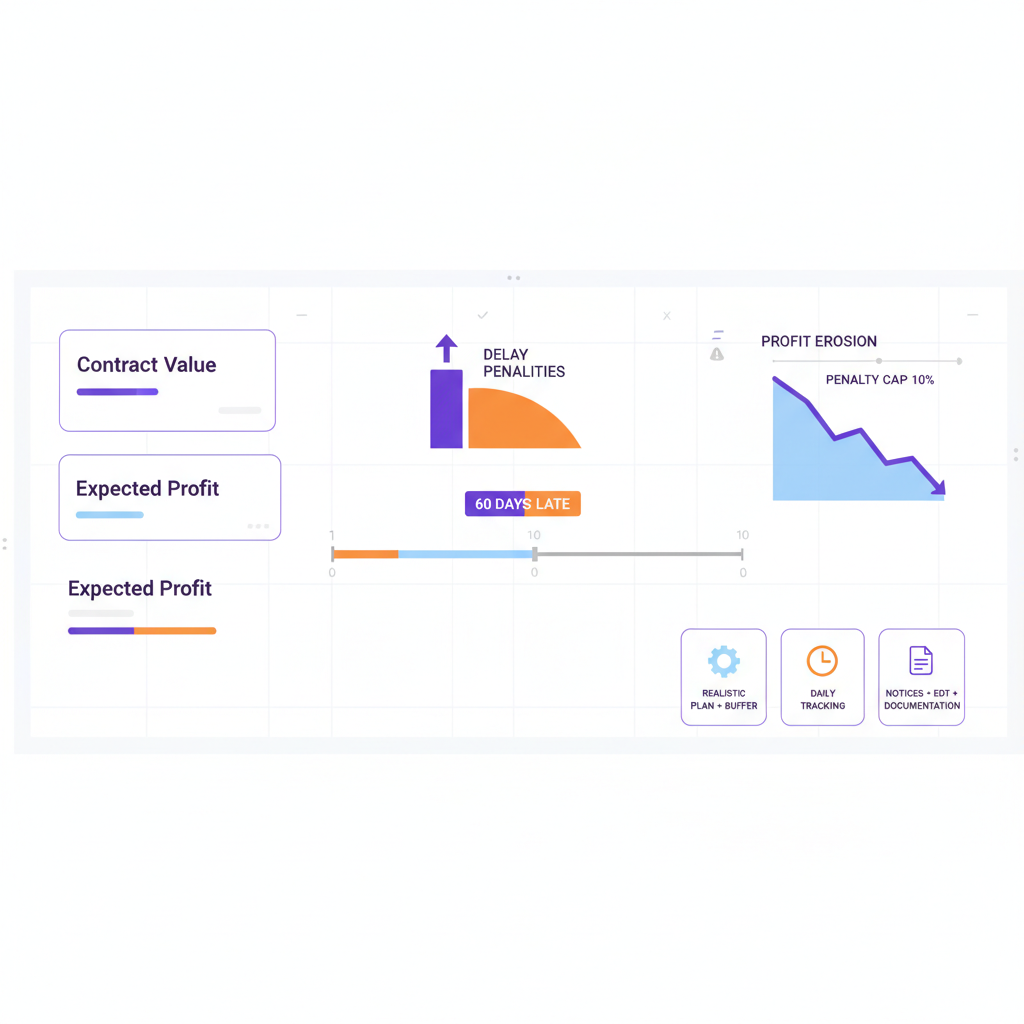 غرامات التأخير في العقود الحكومية السعودية: حساب الغرامات، أسباب التأخير، استراتيجيات التجنب، إدارة الوقت